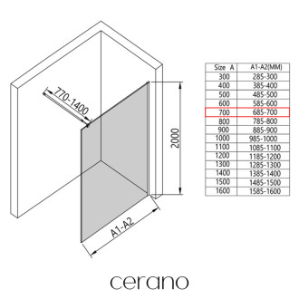 CERANO Zástěna Walk-in Onyx Round L/P - kulatá vzpěra - zlatá kartáčovaná CER-8050BD181
