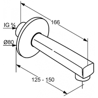 KLUDI 1350205 vaňový výtok 150 mm chróm