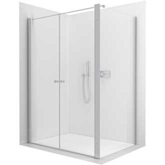 CERANO - Sprchovací kút Antelo L - Ľ/P - 6 mm - chróm, transparentné sklo - 130x80 cm - otočný