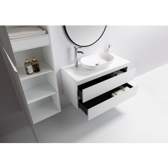 CERANO - Kúpeľňová skrinka Carole s doskou pod umývadlo - 36 mm - biela matná - 101x51,6x46,5 cm