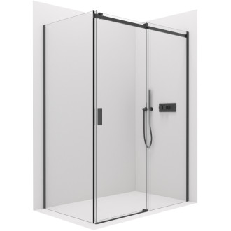 CERANO Sprchový kout Santoro L/P 8mm černá mat, transparent sklo 120x100 posuvný
