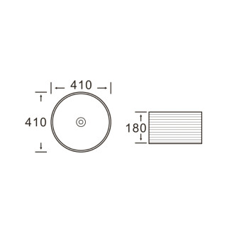 ALETTE keramické umyvadlo na desku, vysoké, Ø 41cm, bílá