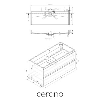 CERANO - Kúpeľňová skrinka Carole - biela matná + umývadlo z lit. mramoru Vita - otvor - biela matná - 100x58x46 cm