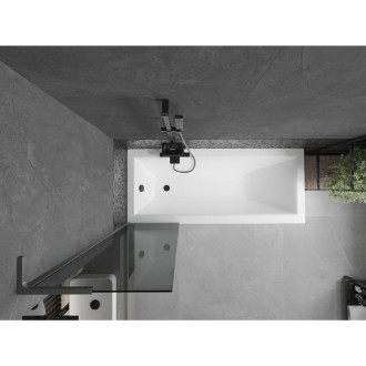 Vaňová zástena Mexen Next L s jedným krídlom 50 x 150 cm, grafit, strieborná - 895-050-000-03-40-95