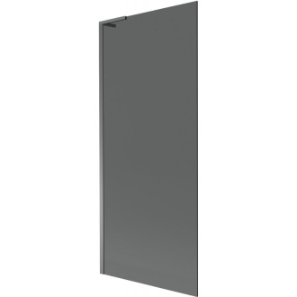 Vaňová zástena Mexen Next L s jedným krídlom 80 x 150 cm, grafit, strieborná - 895-080-000-03-40-95
