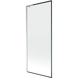 Vaňová zástena Mexen Next L s jedným krídlom 80 x 150 cm, čierny rám, chróm - 895-080-000-03-70-01