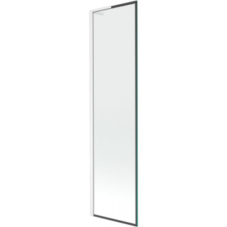 Vaňová zástena Mexen Next L s jedným krídlom 50 x 150 cm, čierny rám, biela - 895-050-000-03-70-20