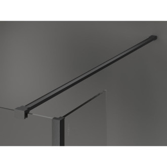 Mexen Kioto Sprchová zástena 140 x 70 x 40 cm, čierny rám, kartáčovaná pištoľovo sivá - 800-140-070-221-66-70-040