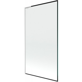Vaňová zástena Mexen Next L s jedným krídlom 100 x 150 cm, čierny rám, biela - 895-100-000-03-70-20