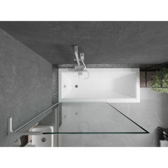 Vaňová zástena Mexen Next L s jedným krídlom 100 x 150 cm, čierny rám, biela - 895-100-000-03-70-20