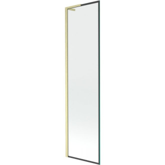 Vaňová zástena Mexen Next L s jedným krídlom 50 x 150 cm, čierny rám, kartáčované zlato - 895-050-000-03-70-55