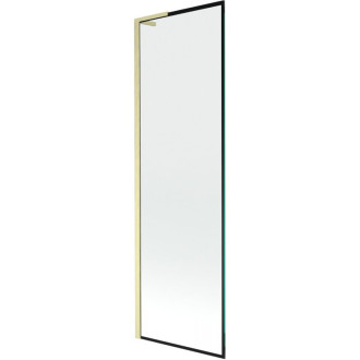 Vaňová zástena Mexen Next L s jedným krídlom 60 x 150 cm, čierny rám, kartáčované zlato - 895-060-000-03-70-55