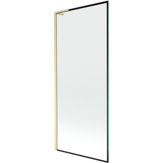Vaňová zástena Mexen Next L s jedným krídlom 80 x 150 cm, čierny rám, kartáčované zlato - 895-080-000-03-70-55