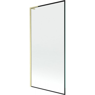 Vaňová zástena Mexen Next L s jedným krídlom 90 x 150 cm, čierny rám, kartáčované zlato - 895-090-000-03-70-55