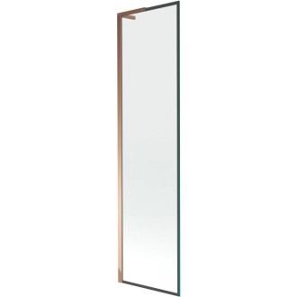 Vaňová zástena Mexen Next L s jedným krídlom 50 x 150 cm, čierny rám, ružové zlato - 895-050-000-03-70-60