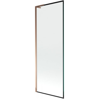 Vaňová zástena Mexen Next L s jedným krídlom 70 x 150 cm, čierny rám, ružové zlato - 895-070-000-03-70-60