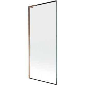 Vaňová zástena Mexen Next L s jedným krídlom 80 x 150 cm, čierny rám, ružové zlato - 895-080-000-03-70-60