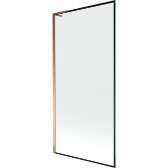 Vaňová zástena Mexen Next L s jedným krídlom 90 x 150 cm, čierny rám, ružové zlato - 895-090-000-03-70-60
