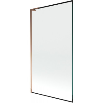 Vaňová zástena Mexen Next L s jedným krídlom 100 x 150 cm, čierny rám, ružové zlato - 895-100-000-03-70-60
