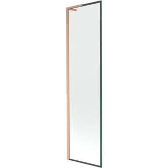 Vaňová zástena Mexen Next L s jedným krídlom 50 x 150 cm, čierny rám, kartáčovaná meď - 895-050-000-03-70-65