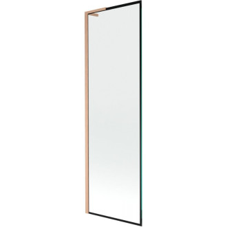 Vaňová zástena Mexen Next L s jedným krídlom 60 x 150 cm, čierny rám, kartáčovaná meď - 895-060-000-03-70-65