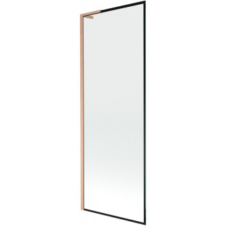 Vaňová zástena Mexen Next L s jedným krídlom 70 x 150 cm, čierny rám, kartáčovaná meď - 895-070-000-03-70-65