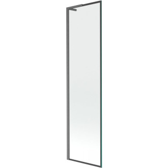 Vaňová zástena Mexen Next L s jedným krídlom 50 x 150 cm, čierny rám, kartáčovaná pištoľovo sivá - 895-050-000-03-70-66