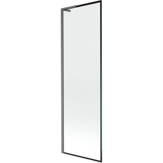 Vaňová zástena Mexen Next L s jedným krídlom 60 x 150 cm, čierny rám, kartáčovaná pištoľovo sivá - 895-060-000-03-70-66