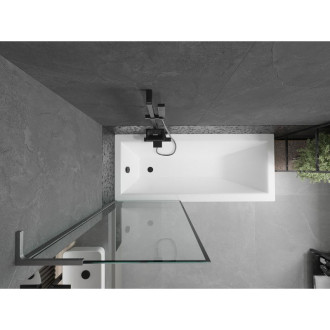 Vaňová zástena Mexen Next L s jedným krídlom 70 x 150 cm, čierny rám, kartáčovaná pištoľovo sivá - 895-070-000-03-70-66