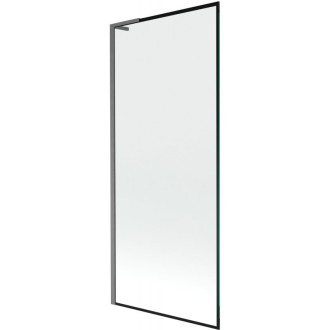 Vaňová zástena Mexen Next L s jedným krídlom 80 x 150 cm, čierny rám, kartáčovaná pištoľovo sivá - 895-080-000-03-70-66