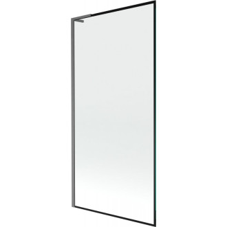 Vaňová zástena Mexen Next L s jedným krídlom 90 x 150 cm, čierny rám, kartáčovaná pištoľovo sivá - 895-090-000-03-70-66