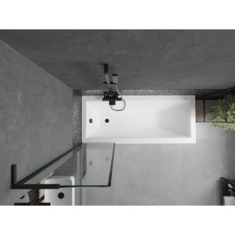 Vaňová zástena Mexen Next L s jedným krídlom 50 x 150 cm, čierny rám, čierna - 895-050-000-03-70-70