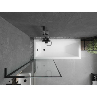 Vaňová zástena Mexen Next L s jedným krídlom 70 x 150 cm, čierny rám, čierna - 895-070-000-03-70-70