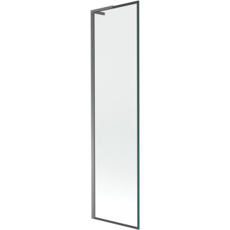Vaňová zástena Mexen Next L s jedným krídlom 50 x 150 cm, čierny rám, strieborná - 895-050-000-03-70-95