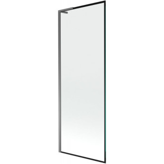 Vaňová zástena Mexen Next L s jedným krídlom 70 x 150 cm, čierny rám, strieborná - 895-070-000-03-70-95