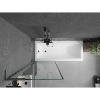 Vaňová zástena Mexen Next L s jedným krídlom 70 x 150 cm, čierny rám, strieborná - 895-070-000-03-70-95