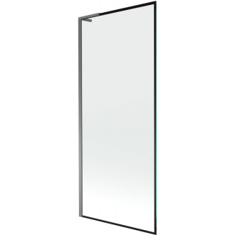 Vaňová zástena Mexen Next L s jedným krídlom 80 x 150 cm, čierny rám, strieborná - 895-080-000-03-70-95