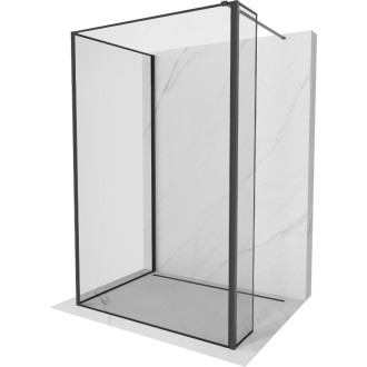 Mexen Kioto Sprchová zástena 140 x 100 x 40 cm, čierny rám, čierna - 800-140-100-221-70-70-040