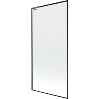 Vaňová zástena Mexen Next L s jedným krídlom 90 x 150 cm, čierny rám, strieborná - 895-090-000-03-70-95