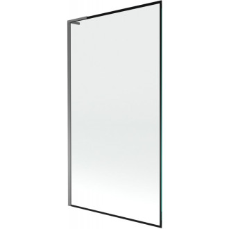 Vaňová zástena Mexen Next L s jedným krídlom 100 x 150 cm, čierny rám, strieborná - 895-100-000-03-70-95