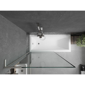 Vaňová zástena Mexen Next L s jedným krídlom 100 x 150 cm, čierny rám, strieborná - 895-100-000-03-70-95