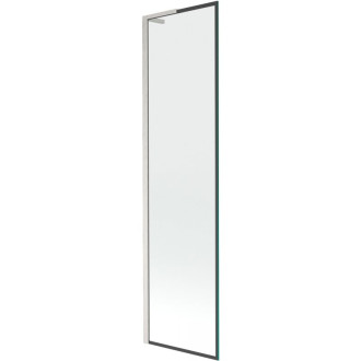 Vaňová zástena Mexen Next L s jedným krídlom 50 x 150 cm, čierny rám, kartáčovaný nikel - 895-050-000-03-70-97