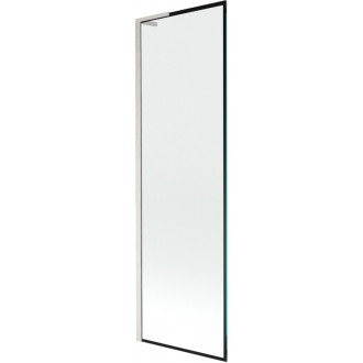 Vaňová zástena Mexen Next L s jedným krídlom 60 x 150 cm, čierny rám, kartáčovaný nikel - 895-060-000-03-70-97