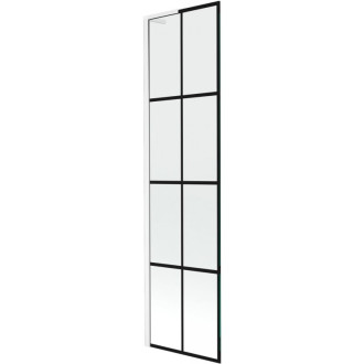 Vaňová zástena Mexen Next L s jedným krídlom 50 x 150 cm, čierna kockovaná, biela - 895-050-000-03-77-20