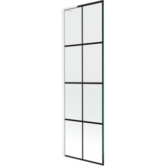 Vaňová zástena Mexen Next L s jedným krídlom 60 x 150 cm, čierna kockovaná, biela - 895-060-000-03-77-20