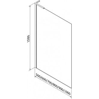 Vaňová zástena Mexen Next L s jedným krídlom 100 x 150 cm, čierny kockovaný vzor, ružové zlato - 895-100-000-03-77-60