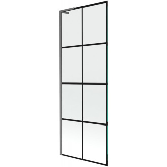 Vaňová zástena Mexen Next L s jedným krídlom 70 x 150 cm, čierna kockovaná, kartáčovaná pištoľovo sivá - 895-070-000-03-77-66