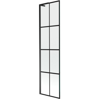 Vaňová zástena Mexen Next L s jedným krídlom 50 x 150 cm, čierny kockovaný vzor, čierna - 895-050-000-03-77-70