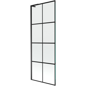 Vaňová zástena Mexen Next L s jedným krídlom 70 x 150 cm, čierny kockovaný vzor, čierna - 895-070-000-03-77-70