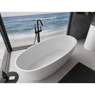 Voľne stojaca vaňa Mexen Torino z konglomerátu 155 x 78 cm, biely lesk - 57271557810